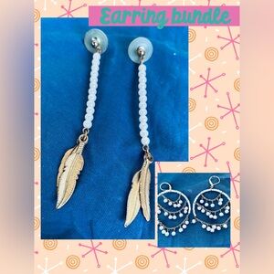 Gold and White Earring Bundle